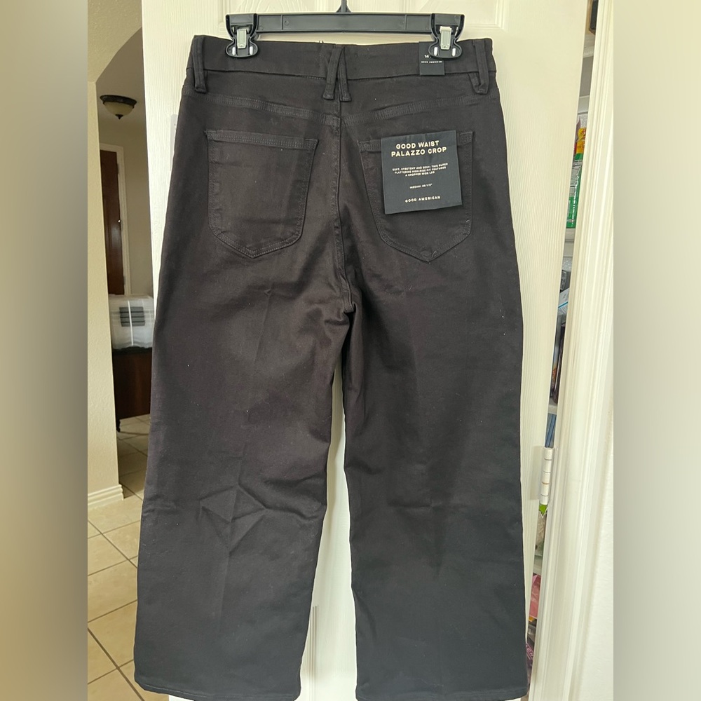 Good American Good Waist Palazzo Crop High-Waist 14/32 - Picture 3 of 13
